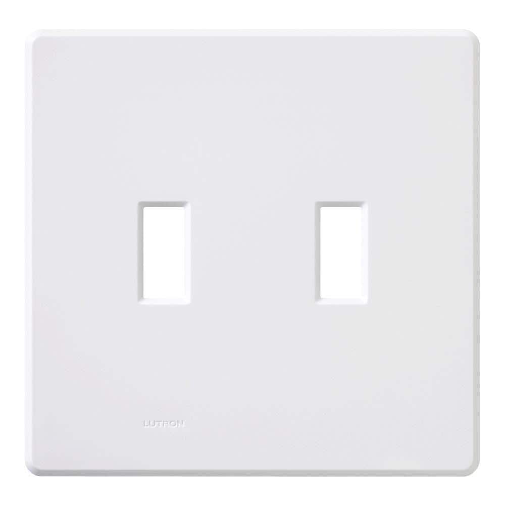Lutron Fassada 2 Gang Toggle Switch Cover Plate for Dimmers and