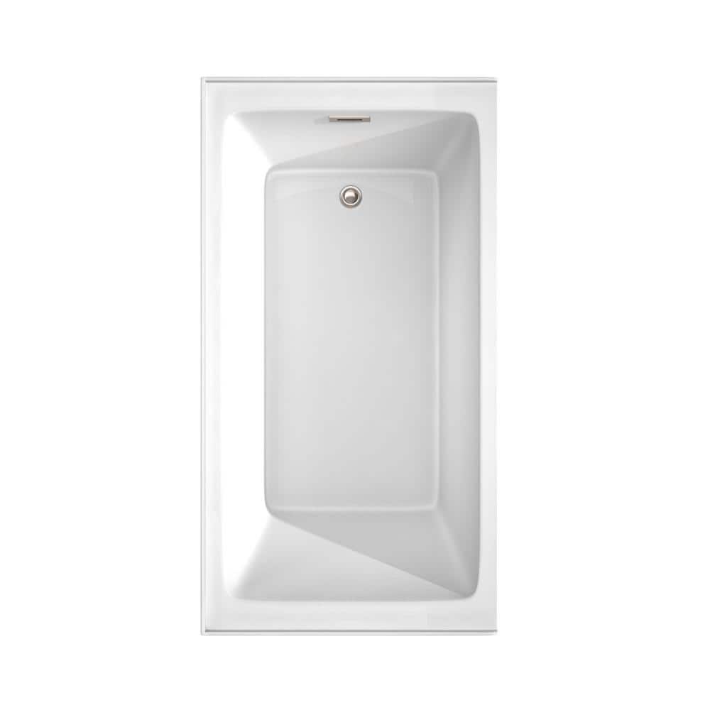 Grayley 60'' White Acrylic Alcove Soaking Bathtub