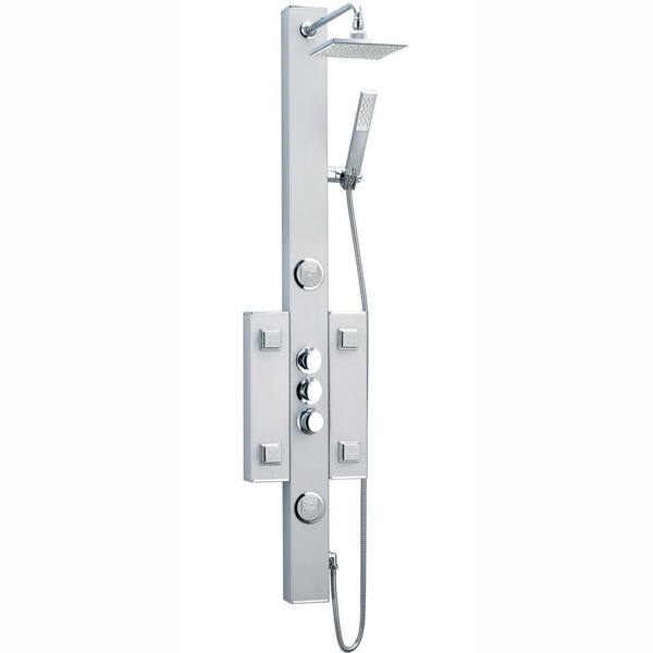 DreamLine 58 in. 6-Jet Shower Panel System in Satin (Valve Included)