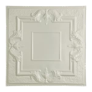 Niagara 2 ft. x 2 ft. Nail Up Metal Ceiling Tile in Antique White (Case of 5)