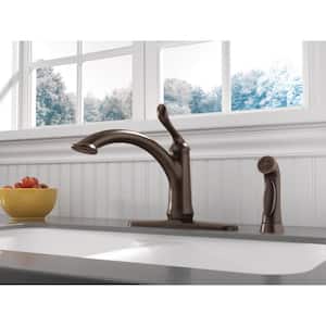 Linden Single-Handle Standard Kitchen Faucet with Side Sprayer in Venetian Bronze