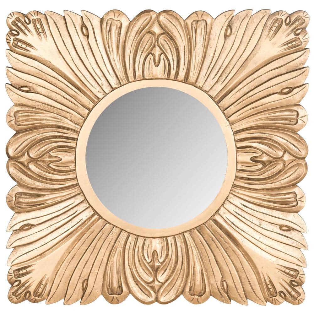 SAFAVIEH Acanthus 28 in. x 28 in. Solid Wood Framed Mirror MIR5001C The  Home Depot