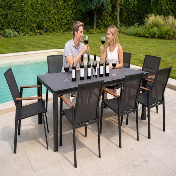 2 piece patio set with umbrella Kingdom Double-sided Patio Base Navy Blue Setting up your outdoor space just got easier with this one stop 5 piece patio set bundle 6 Person Hardwood Picnic Table