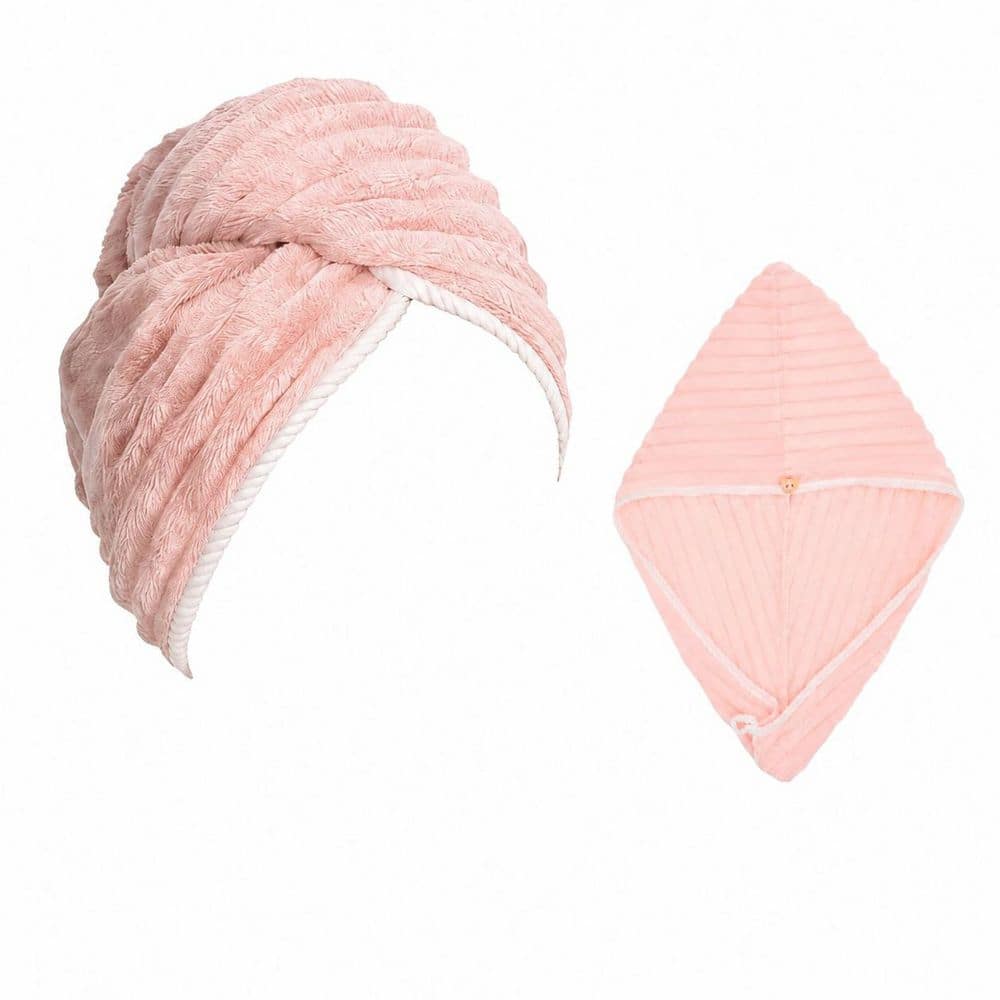 Pink Microfiber Hair Towel Wrap with Button for Women and Curly or Long Hair, Ultra-Slim Drying Turban price history on PriceWatchPro