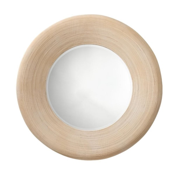 Defy Ivory 2.5 in. W x 39 in. H Round Wood Framed Mirror