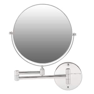 13.4 in. x 10.16 in. Modern Round Framed Makeup Vanity Mirror, Polished Chrome