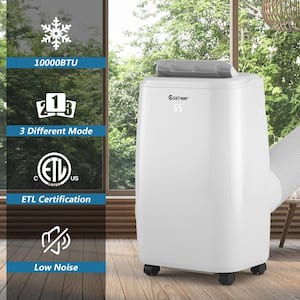 6,000 BTU Portable Air Conditioner Cools 350 Sq. Ft. with Dehumidifier and Remote in White