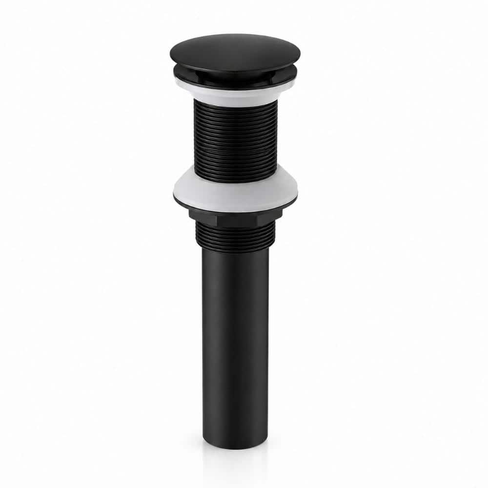 Stainless Steel Bathroom Sink Pop-Up Drain Without Overflow with Brass Cap in Matte Black price history on PriceWatchPro