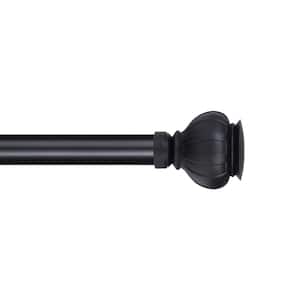 Rhodes 36 in. - 72 in. Adjustable Single Curtain Rod 1 in. in Soft Iron with Finial