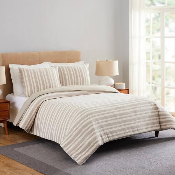 gray and brown duvet cover