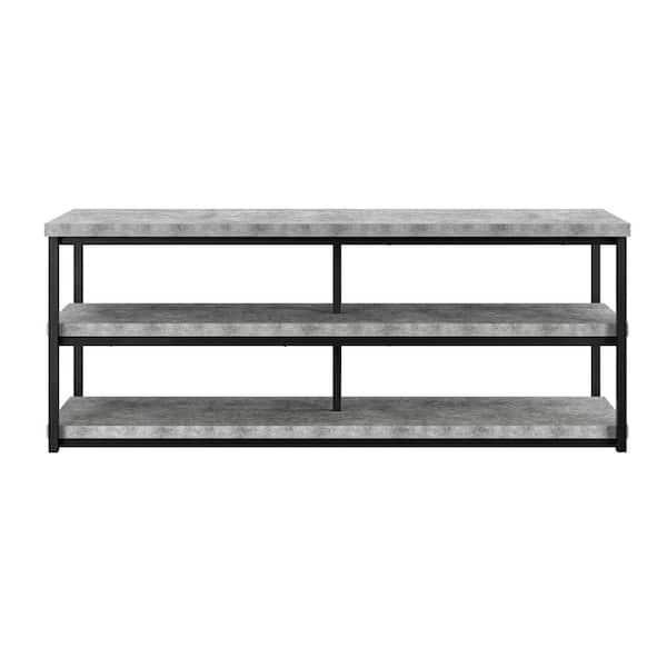 Ameriwood Home Yellowstone 63 in. Concrete Gray Wood TV Stand Fits TVs Up to 65 in. with Cable Management