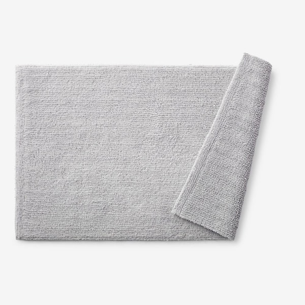 Company Cotton Plush Spa Solid 17 in. x 24 in. Gray Bath Rug