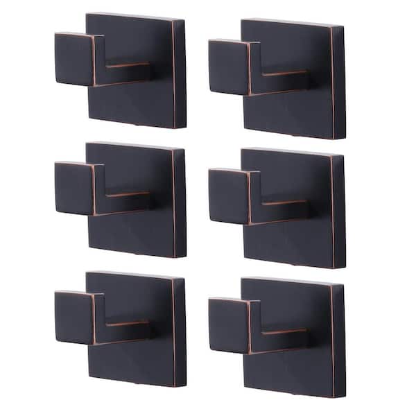 ALEASHA J-Hook Wall Mount Hook Robe/Towel Hook in Oil Rubbed Bronze (6-Pieces)