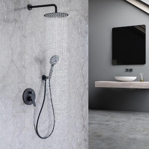 Shower Head Single Handle 1-Spray Shower Faucet 2.5 GPM with Anti Scald in Matte Black