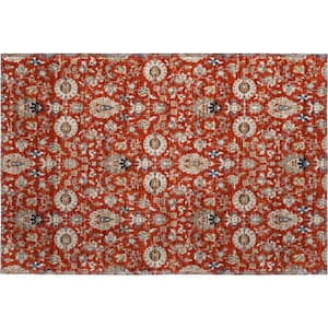 Mayfield Premium Machine Washable Abstract AMF2192 Red 2 ft. x 3 ft. Accent Rug