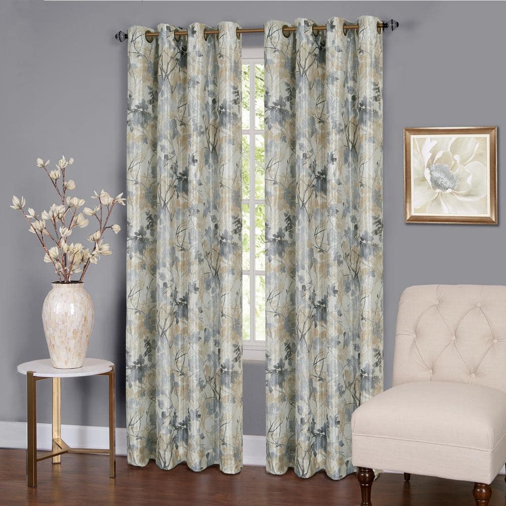 Silver Blackout Grommet Polyester Window Curtain Panel