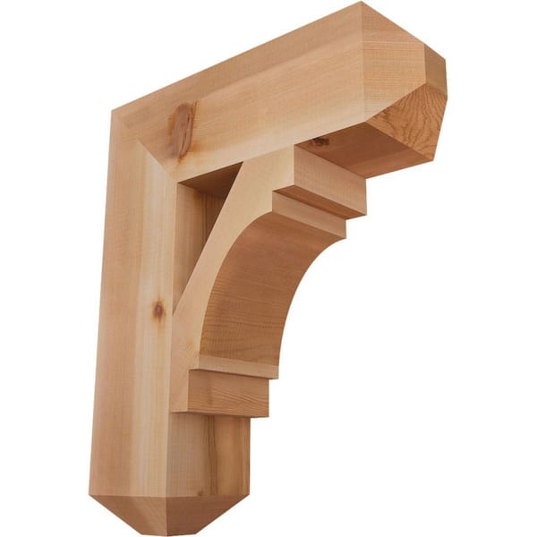 Ekena Millwork 5.5 in. x 24 in. x 20 in. Western Red Cedar Merced Craftsman Smooth Bracket