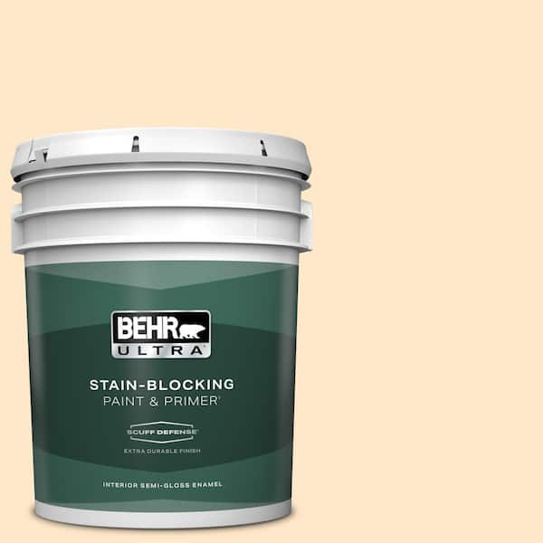 BEHR ULTRA 5 gal. #ECC-49-1 Antigua Sunrise Extra Durable Semi-Gloss Enamel Interior Paint & Primer