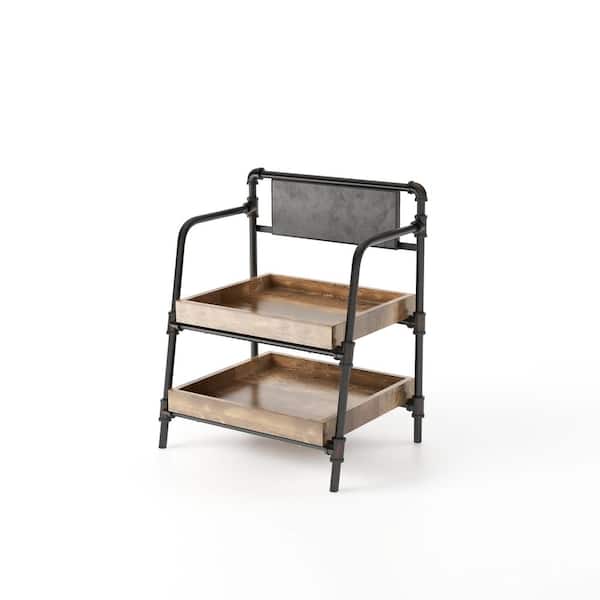 Furniture of America Sabela 35.75 in. H Sand Black 2-Shelf Bookcase