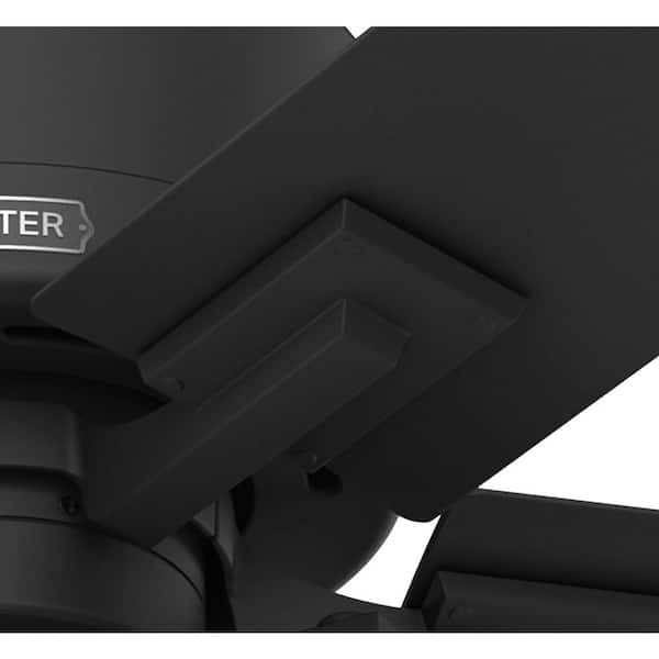 Hunter - Lawndale 52 in. Indoor/Outdoor Matte Black Ceiling Fan with Light Kit Included