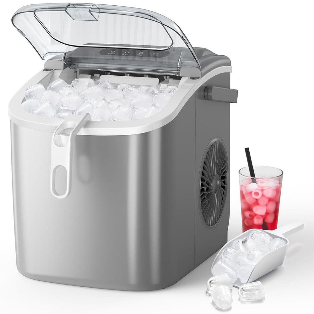 SIMZLIFE 8.74 in. 26.5lb./24H Bullet Ice Countertop Portable