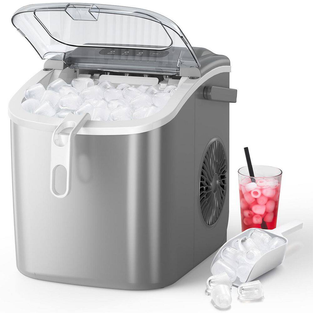 Portable Countertop Ice Maker - Self-Cleaning, 9 Cubes In 6 Mins, 26 Lbs Daily
