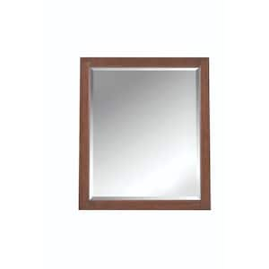 Manor Grove 28 in. W x 32 in. H Rectangular Wood Framed Wall Bathroom Vanity Mirror in Tobacco