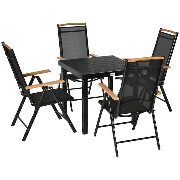 Outsunny 5-Piece Aluminum Square Outdoor Dining Set