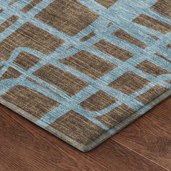 Mayfield Premium Machine Washable Abstract AMF2491 Chocolate 2 ft. x 3 ft. Accent Rug