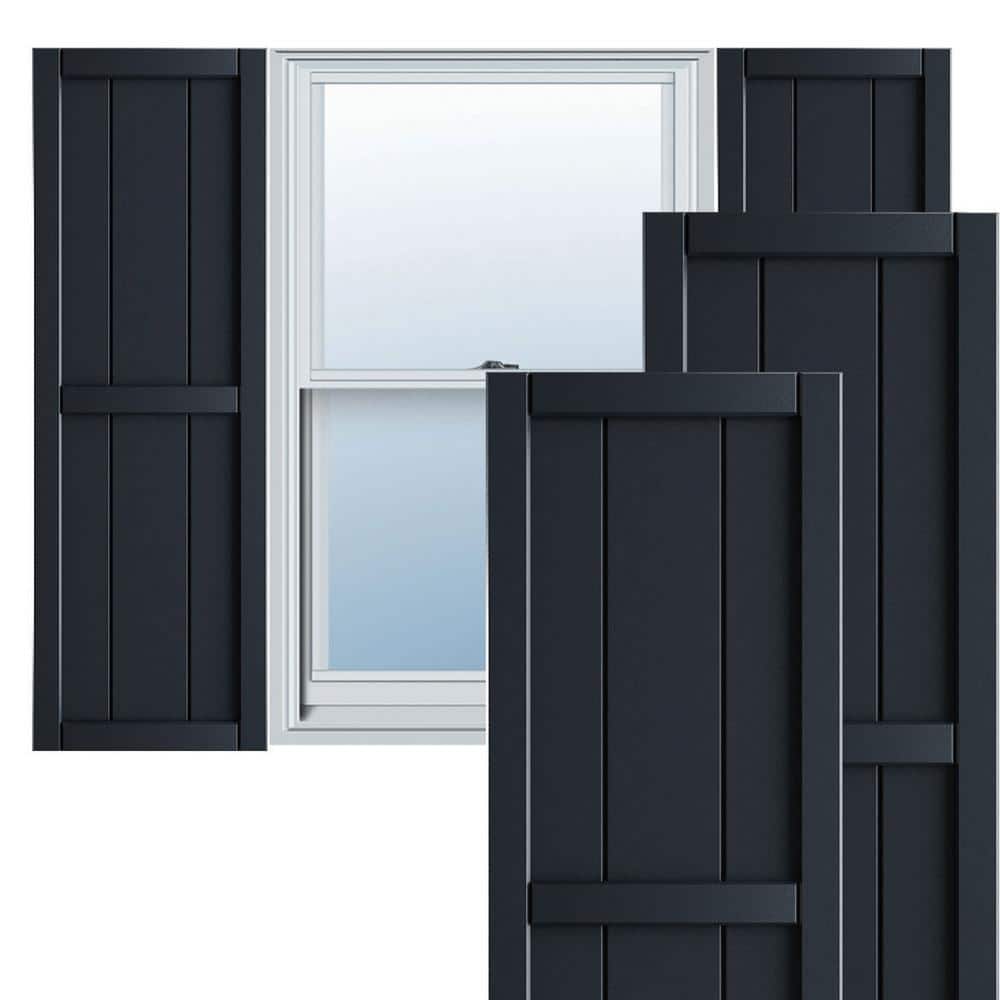 10-3/4 in. x 39 in. True Fit PVC Two Board Framed Board and Batten Shutters Pair in Starless Night Blue price history on PriceWatchPro