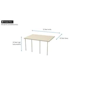 22 ft. x 10 ft. Ivory Aluminum Frame Patio Cover, 4 Posts 20 lbs. Snow Load