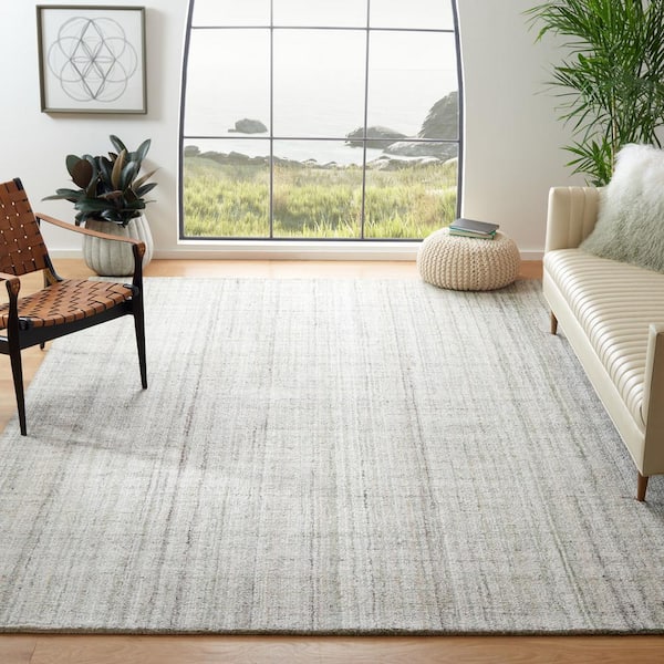 Abstract Green/Sage 8 ft. x 10 ft. Distressed Striped Area Rug