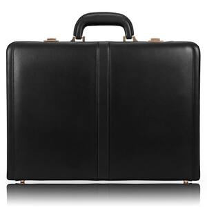 Harper Top Grain Cowhide Black Leather 4.5 in. Expandable Attached Briefcase