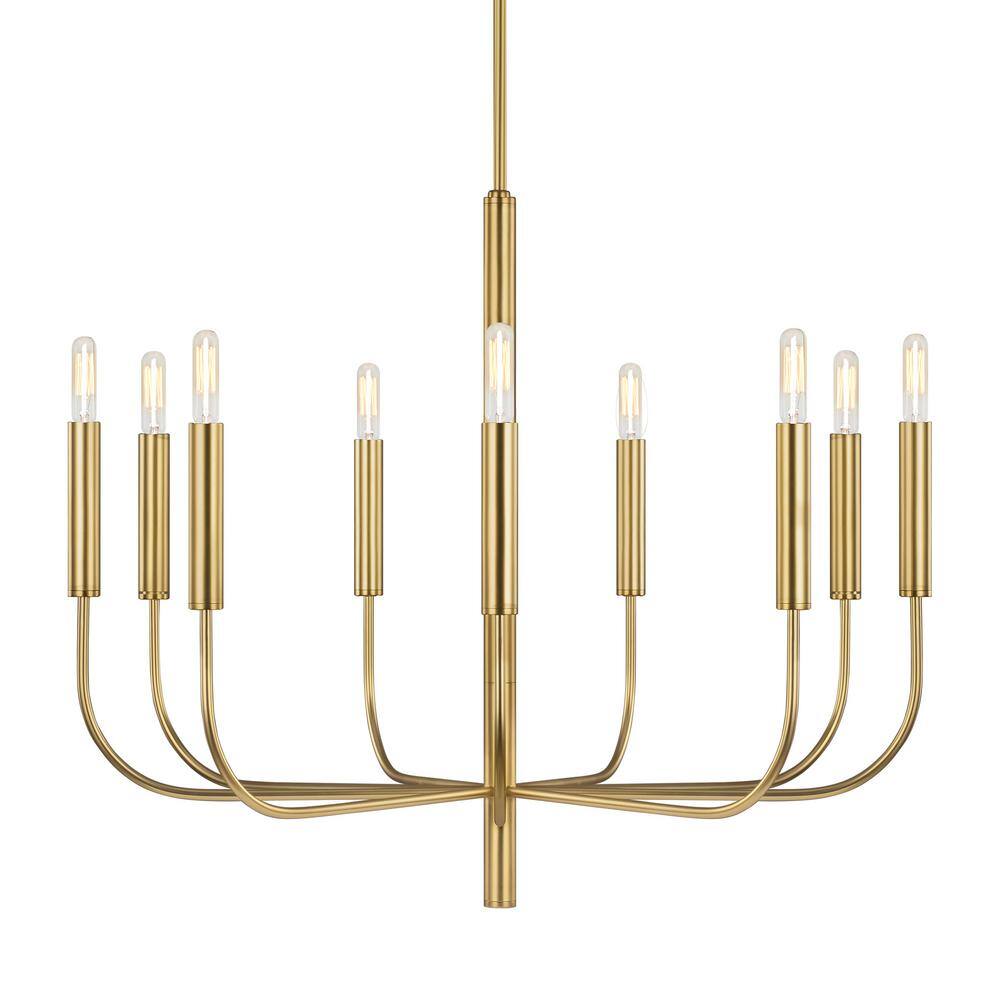 Brianna Elegant Burnished Brass 9-Light Chandelier by Ellen DeGeneres
