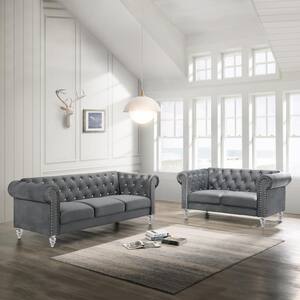  US Pride Furniture S5646-SF+LV Sofas, Grey : Home