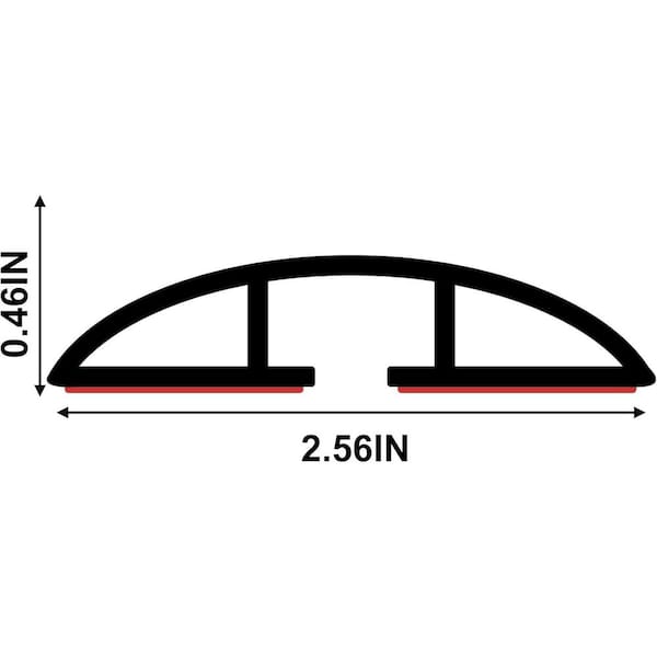 10 ft. Black Silicone Cord Protecting Floor Strip, Easy-Install Cable Protector and Wire Hider for Home Office Garage