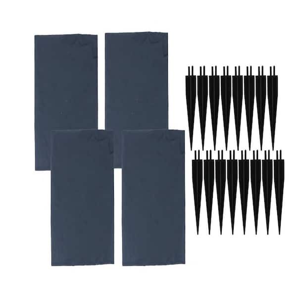 15.98 in. x 15.98 in. x 4.49 in. Square Grey Solid Weatherproof Plastic Set Paver 4-Pieces 1.5 sq. ft.