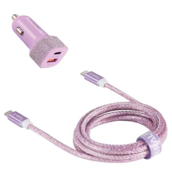 2 Port Car Adapter + 6FT Type C Cable 20W Fast Charging