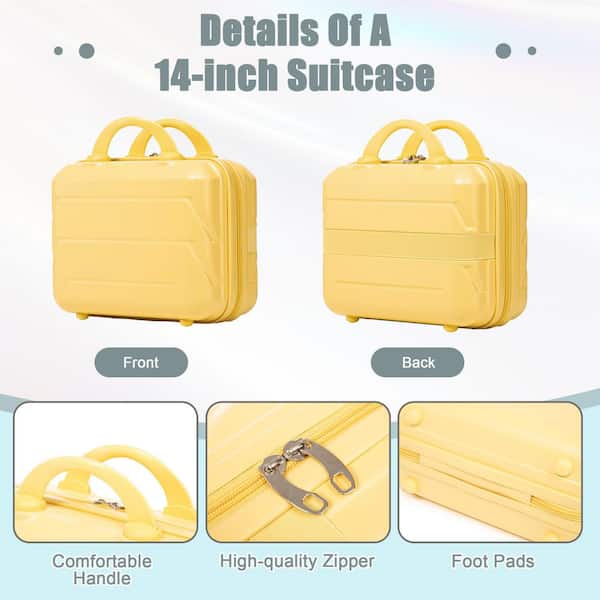 Boyel Living 2-Piece Yellow ABS Plastic Hardside Spinner Luggage