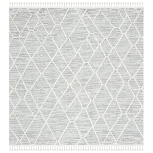 Marrakesh Beige 5 ft. x 5 ft. Square High-low Diamond Area Rug
