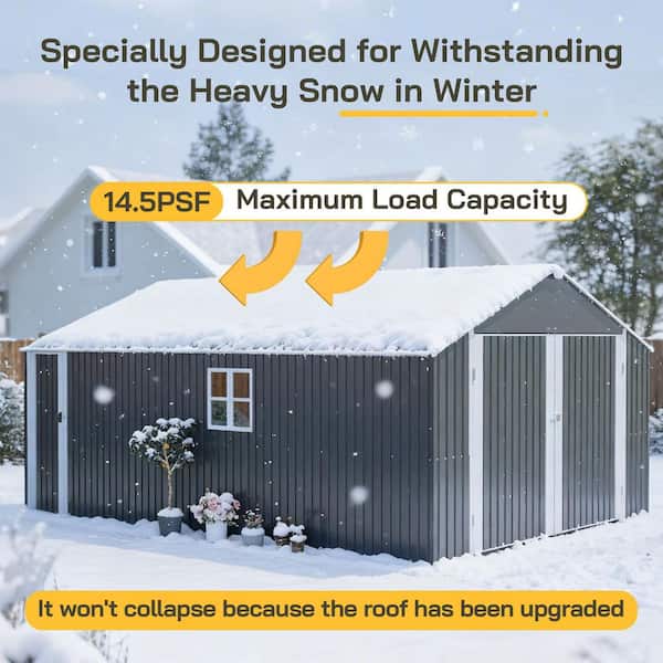 12 ft. W x 20 ft. D Metal Outdoor Storage Shed w/ Side Door,Window