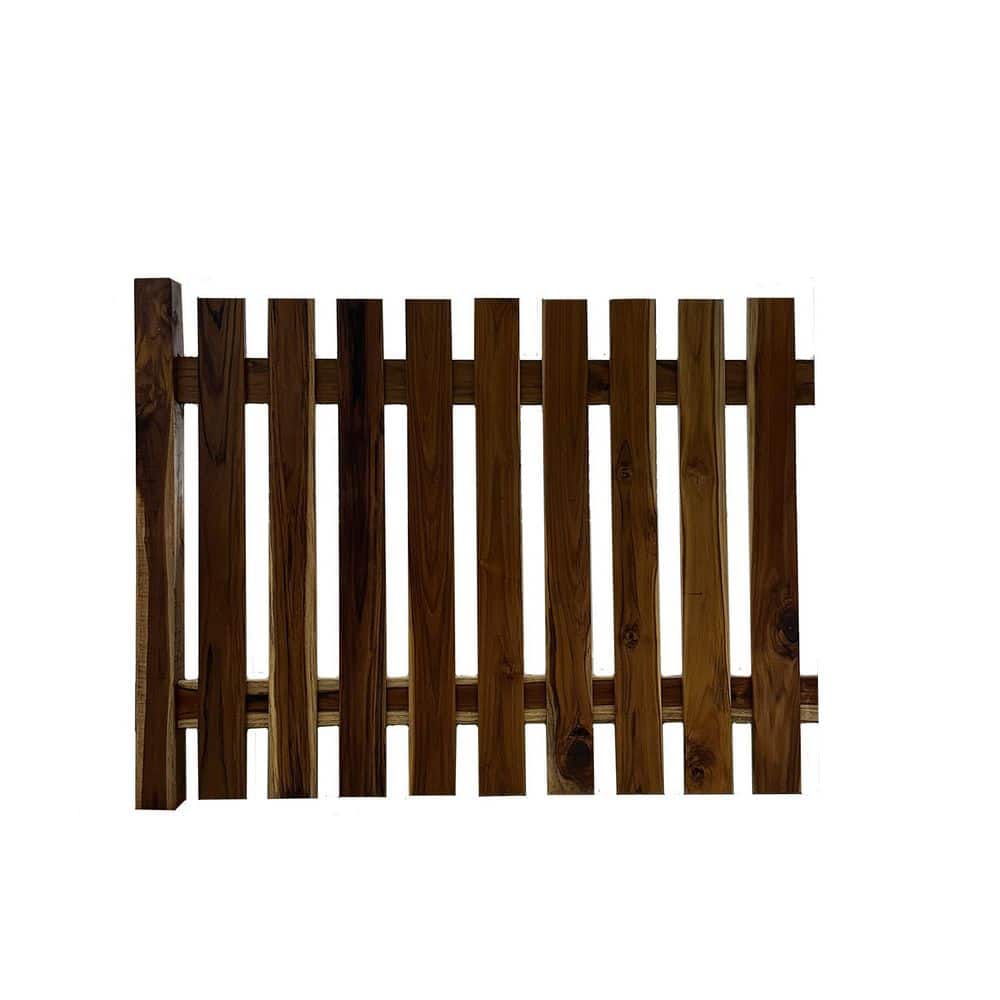 Sunrise Teak 7ft. x 7ft. Fence Kit; (1) 4in. x 4in. Post, 4in. Flat Pickets