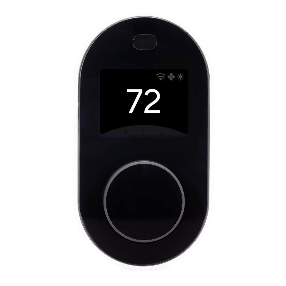 Black and White Smart WiFi Programmable Thermostat with Trim Plate