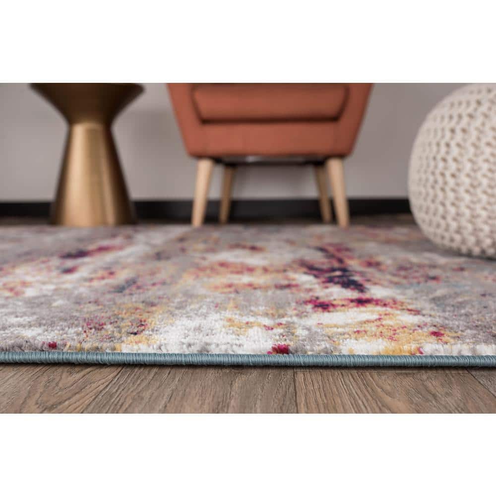 Multi Abstract Watercolor Polypropylene Area Rug 2' x 3'