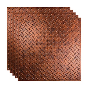 Diamond Plate 2 ft. x 2 ft. Moonstone Copper Lay-In Vinyl Ceiling Tile (20 sq. ft.)