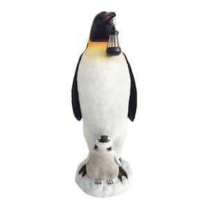 37 in. Tall Solar Outdoor Christmas Penguin Statue