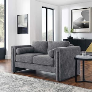 Visible 61 in. Fabric Loveseat in Gray