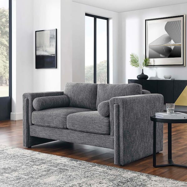 MODWAY Visible 61 in. Fabric Loveseat in Gray