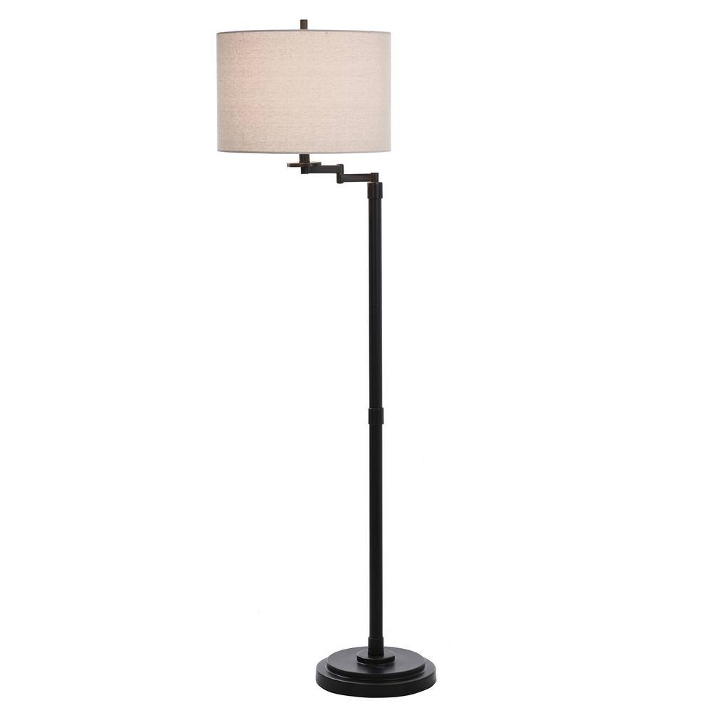 Madison Bronze Finish 61" Floor Lamp with Beige Shade - Adjustable