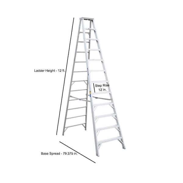 Werner 12 ft. Aluminum Step Ladder with 375 lb. Load Capacity Type IAA Duty  Rating 412 - The Home Depot